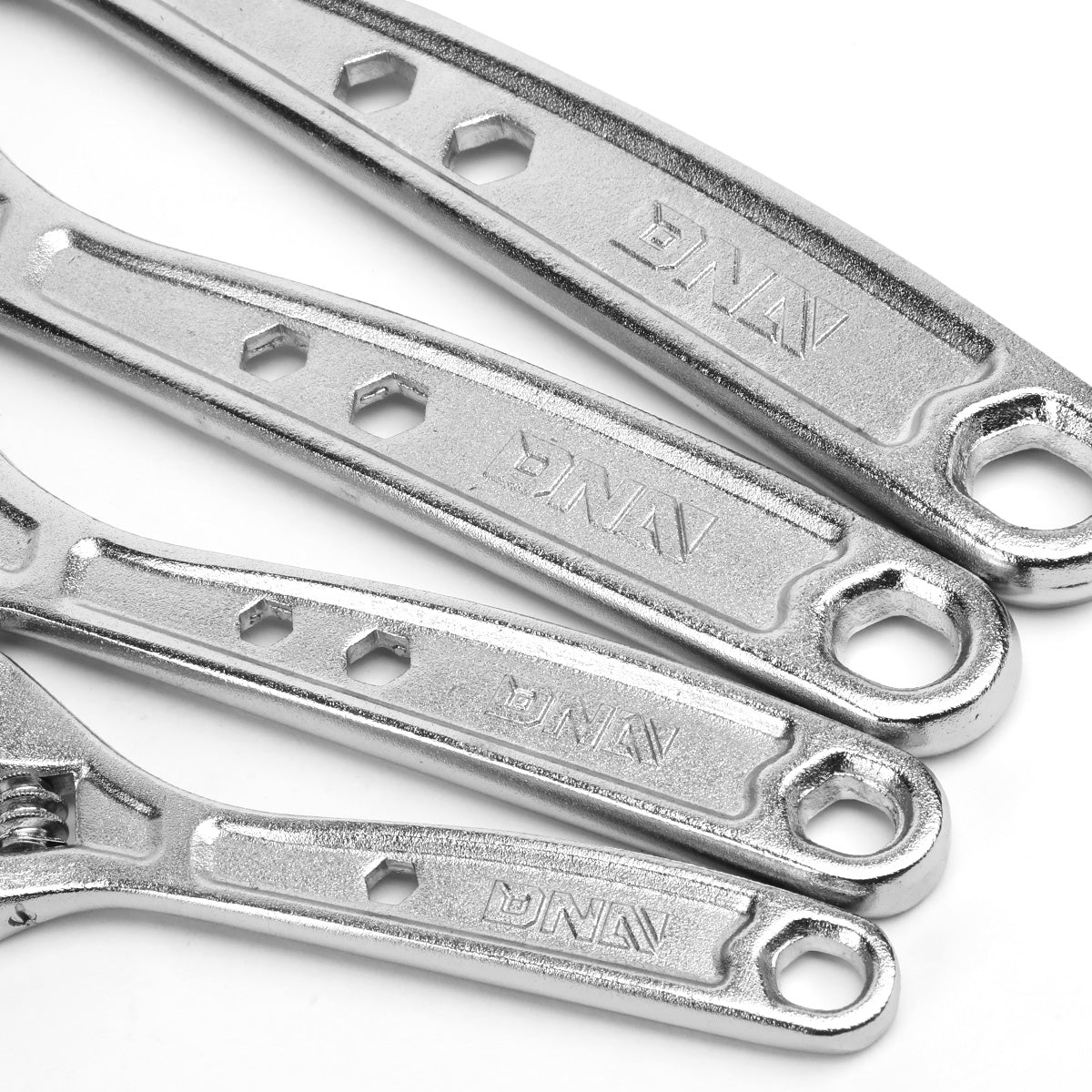 HERRAMIENTAS DNA LOGO - 4PC - 6" WRENCH, 8" WRENCH, 10" WRENCH, 12" WRENCH - 3/4", 1", 1-1/4", 1-1/2" JAW OPENING - CHROME VANADIUM STEEL
