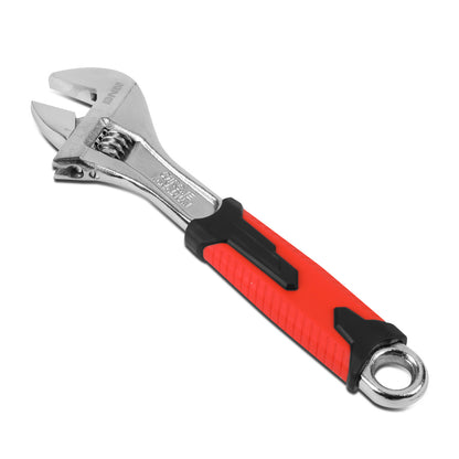 HERRAMIENTAS DNA LOGO - 1PC - 10" WRENCH - 1-1/4" JAW OPENING - CHROME VANADIUM STEEL - BLACK / RED RUBBER GRIP