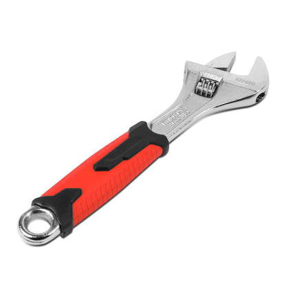 HERRAMIENTAS DNA LOGO - 1PC - 10" WRENCH - 1-1/4" JAW OPENING - CHROME VANADIUM STEEL - BLACK / RED RUBBER GRIP