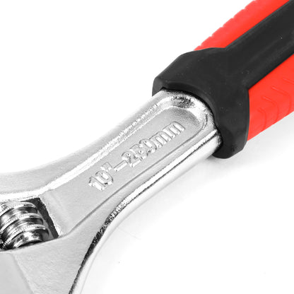 HERRAMIENTAS DNA LOGO - 1PC - 10" WRENCH - 1-1/4" JAW OPENING - CHROME VANADIUM STEEL - BLACK / RED RUBBER GRIP