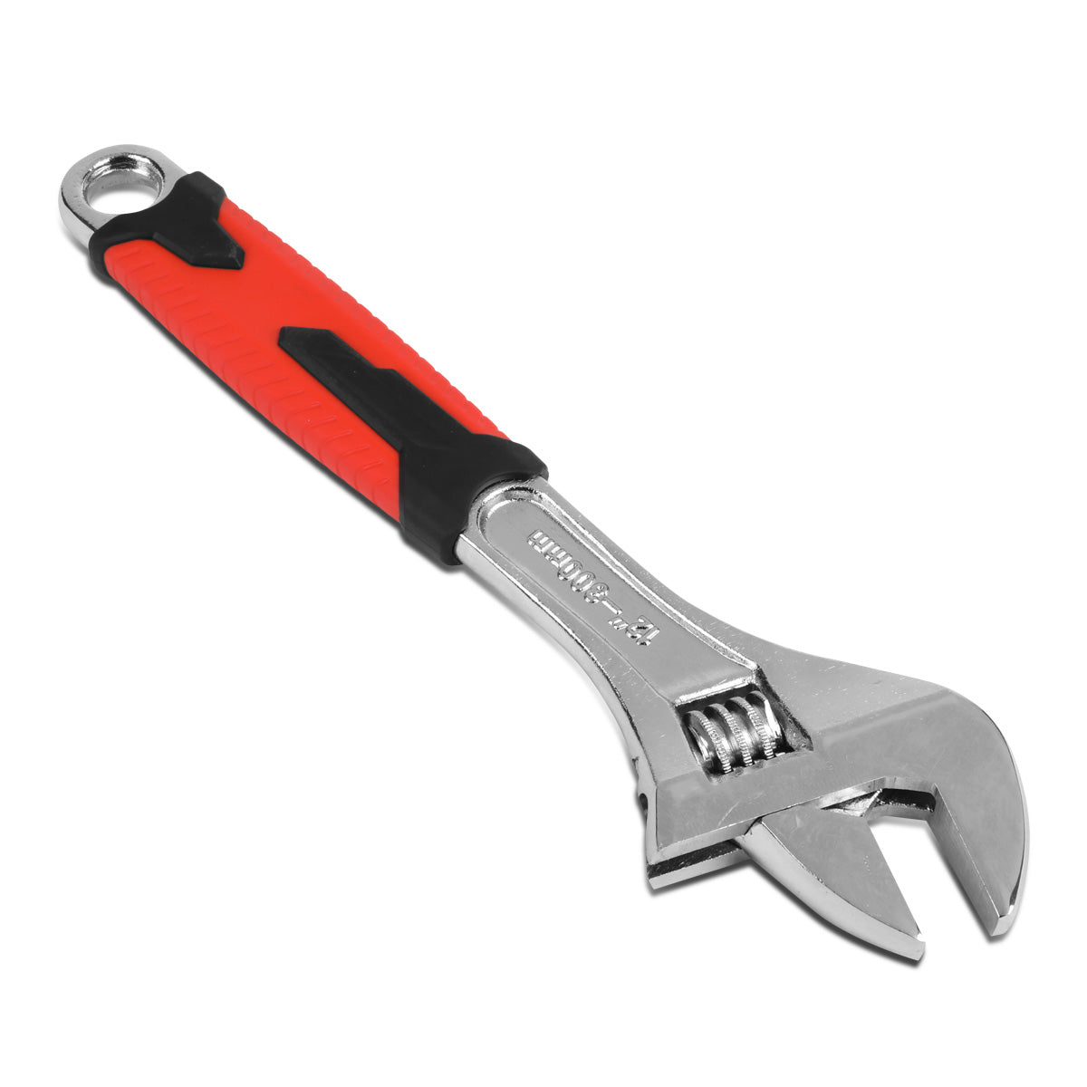 HERRAMIENTAS DNA LOGO - 1PC - 12" WRENCH - 1-1/2" JAW OPENING - CHROME VANADIUM STEEL - BLACK / RED RUBBER GRIP