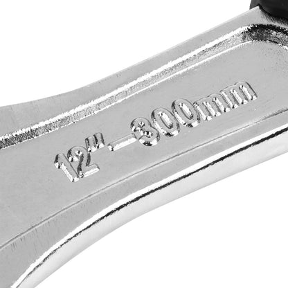 HERRAMIENTAS DNA LOGO - 1PC - 12" WRENCH - 1-1/2" JAW OPENING - CHROME VANADIUM STEEL - BLACK / RED RUBBER GRIP