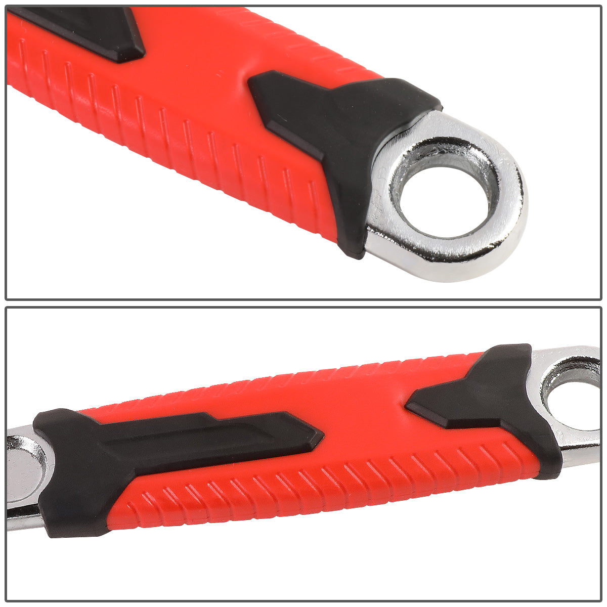 HERRAMIENTAS DNA LOGO - 4PC - 6" WRENCH, 8" WRENCH, 10" WRENCH, 12" WRENCH - 3/4", 1", 1-1/4", 1-1/2" JAW OPENING - CHROME VANADIUM STEEL - BLACK / RED RUBBER GRIP