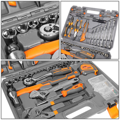 HERRAMIENTAS 160PCS - METALLIC / BLACK / ORANGE - CHROME VANADIUM STEEL / ABS PLASTIC / RUBBER