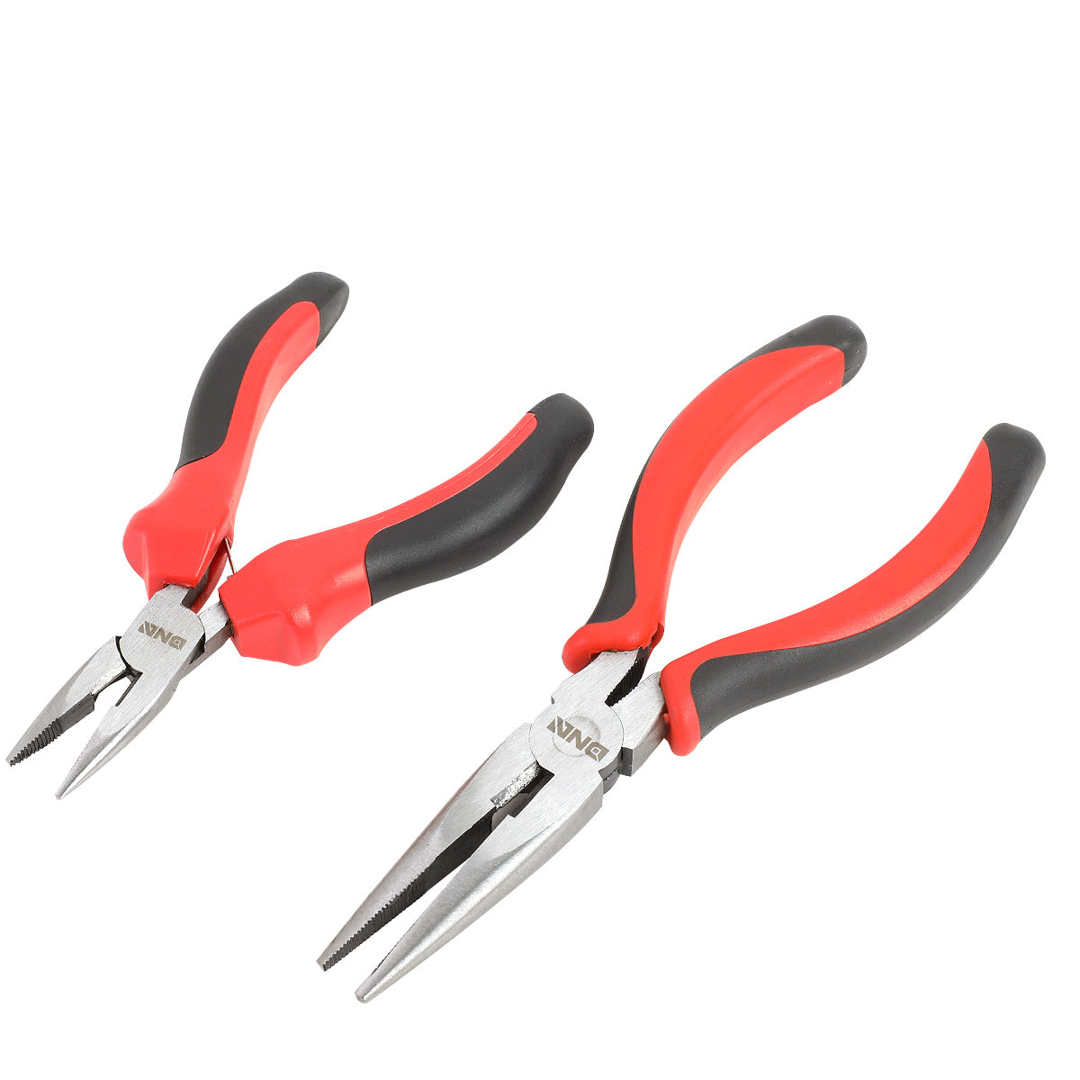 HERRAMIENTAS DNA LOGO - 7PC - 5" NEEDLE NOSE PLIER, 6-1/2" LINESMAN PLIER, 6" SLIP JOINT PLIER, 6-1/2" NEEDLE NOSE PLIER, 6-1/2" DIAGONAL CUTTER, 8" GROOVE JOINT PLIER, 8" LINESMAN PLIER - 1/2" JAW OPENING - BLACK / RED RUBBER GRIP