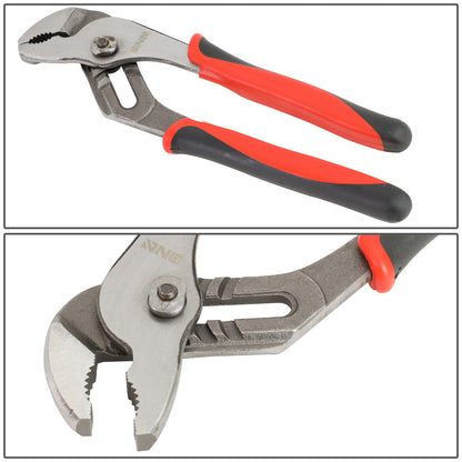 HERRAMIENTAS DNA LOGO - 7PC - 5" NEEDLE NOSE PLIER, 6-1/2" LINESMAN PLIER, 6" SLIP JOINT PLIER, 6-1/2" NEEDLE NOSE PLIER, 6-1/2" DIAGONAL CUTTER, 8" GROOVE JOINT PLIER, 8" LINESMAN PLIER - 1/2" JAW OPENING - BLACK / RED RUBBER GRIP