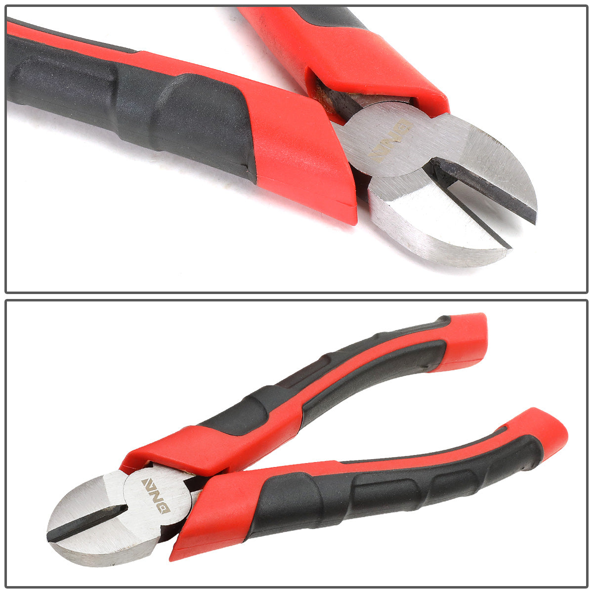 HERRAMIENTAS DNA LOGO - 3PC - 6-1/2" LINESMAN PLIER, 6-1/2" NEEDLE NOSE PLIER, 6-1/2" DIAGONAL CUTTER - 1/2" JAW OPENING - BLACK / RED RUBBER GRIP