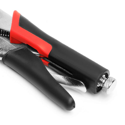 HERRAMIENTAS DNA LOGO - 2PC - 6" LONG NOSE LOCK JAW PLIER, 7" LOCK JAW PLIER - 1-1/2" LONG NOSE / 1-1/4" STRAIGHT JAW OPENING - BLACK / RED RUBBER GRIP