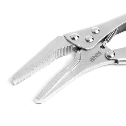 HERRAMIENTAS DNA LOGO - 2PC - 6" LONG NOSE LOCK JAW PLIER, 7" LOCK JAW PLIER - 1-1/2" LONG NOSE / 1-1/4" STRAIGHT JAW OPENING - BLACK / RED RUBBER GRIP