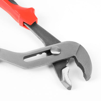 HERRAMIENTAS DNA LOGO - 2PC - 10" TONGUE-AND-GROOVE PLIER, 8" TONGUE-AND-GROOVE PLIER - 1-3/4" / 1" JAW OPENING - BLACK / RED RUBBER GRIP