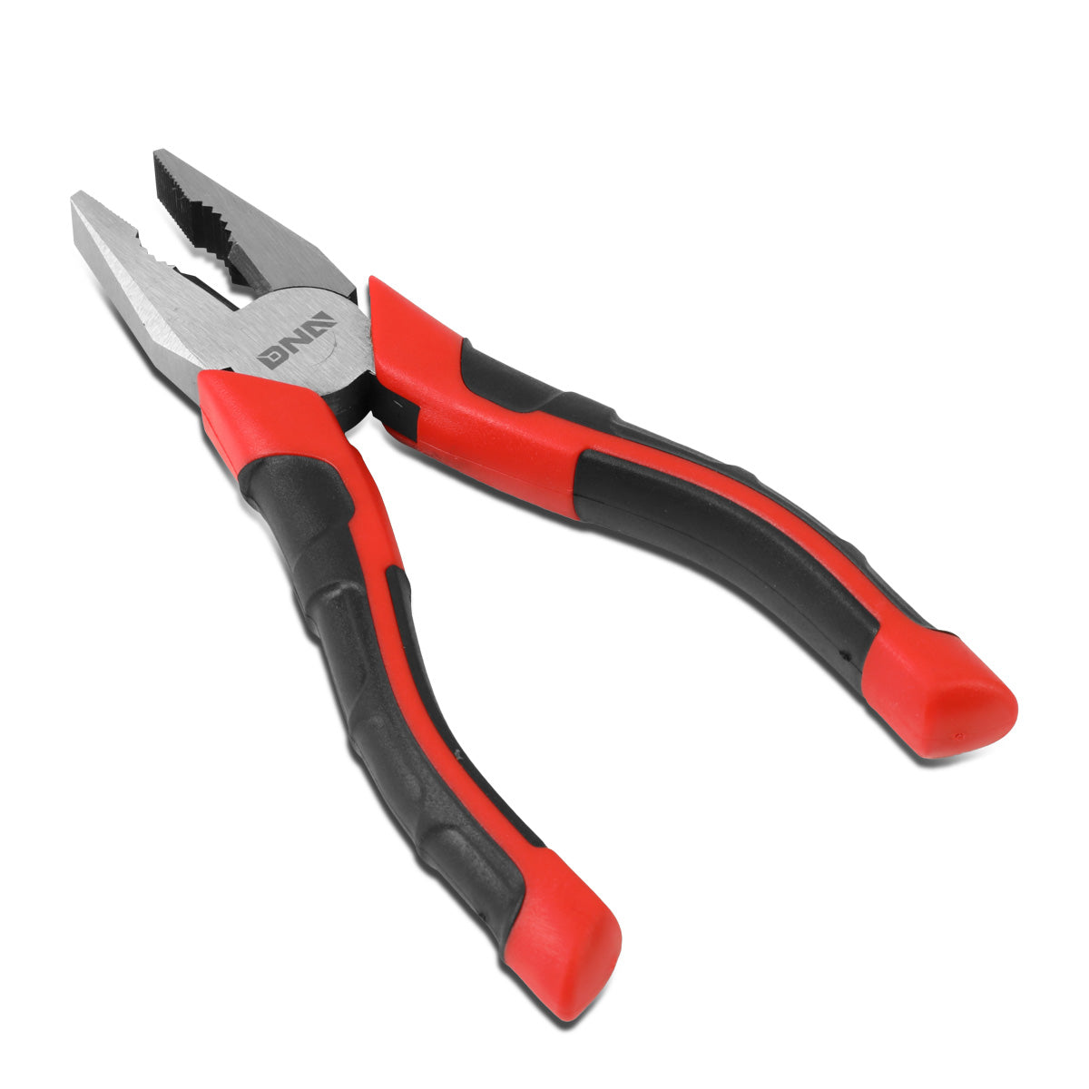 HERRAMIENTAS DNA LOGO - 1PC - 7" LINESMAN PLIER - 1/2" JAW OPENING - BLACK / RED RUBBER GRIP