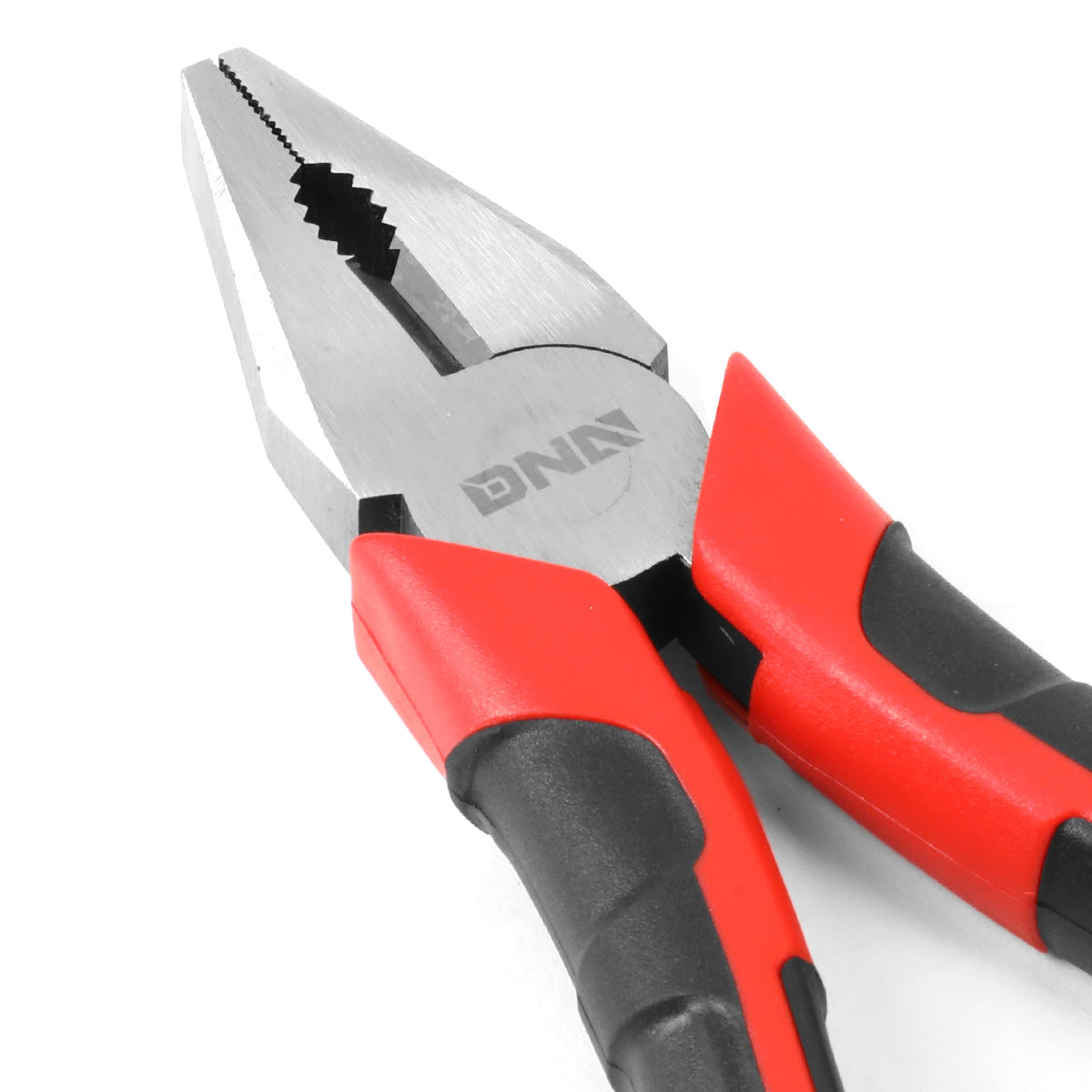 HERRAMIENTAS DNA LOGO - 1PC - 7" LINESMAN PLIER - 1/2" JAW OPENING - BLACK / RED RUBBER GRIP
