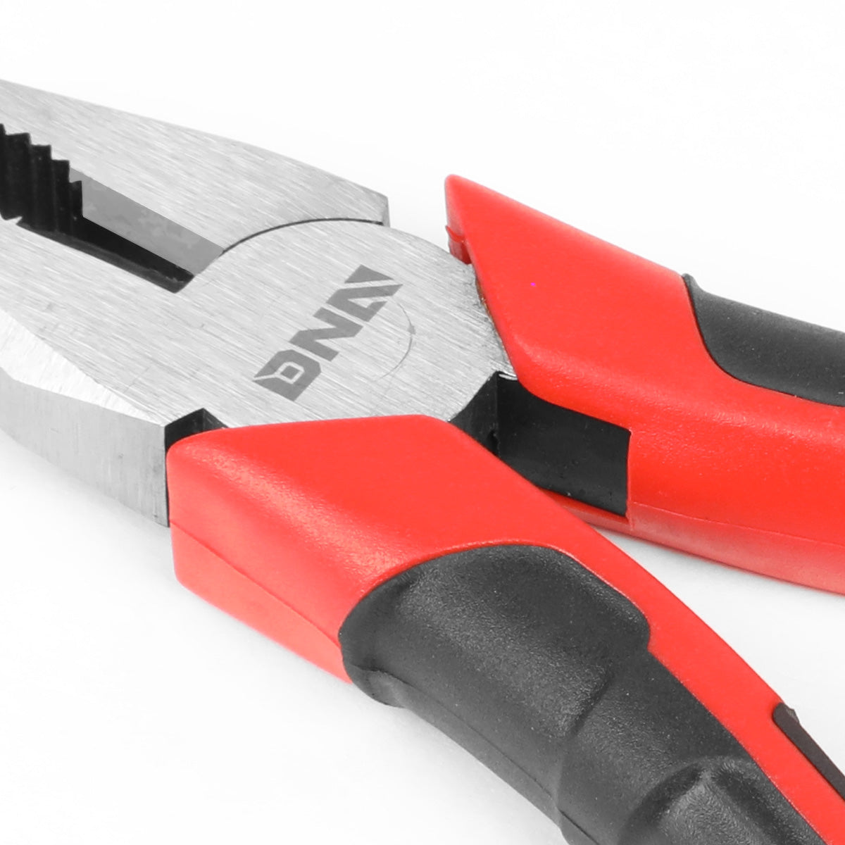 HERRAMIENTAS DNA LOGO - 1PC - 7" LINESMAN PLIER - 1/2" JAW OPENING - BLACK / RED RUBBER GRIP
