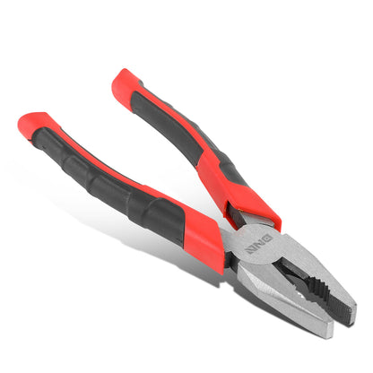 HERRAMIENTAS DNA LOGO - 1PC - 8" LINESMAN PLIER - 1" JAW OPENING - BLACK / RED RUBBER GRIP