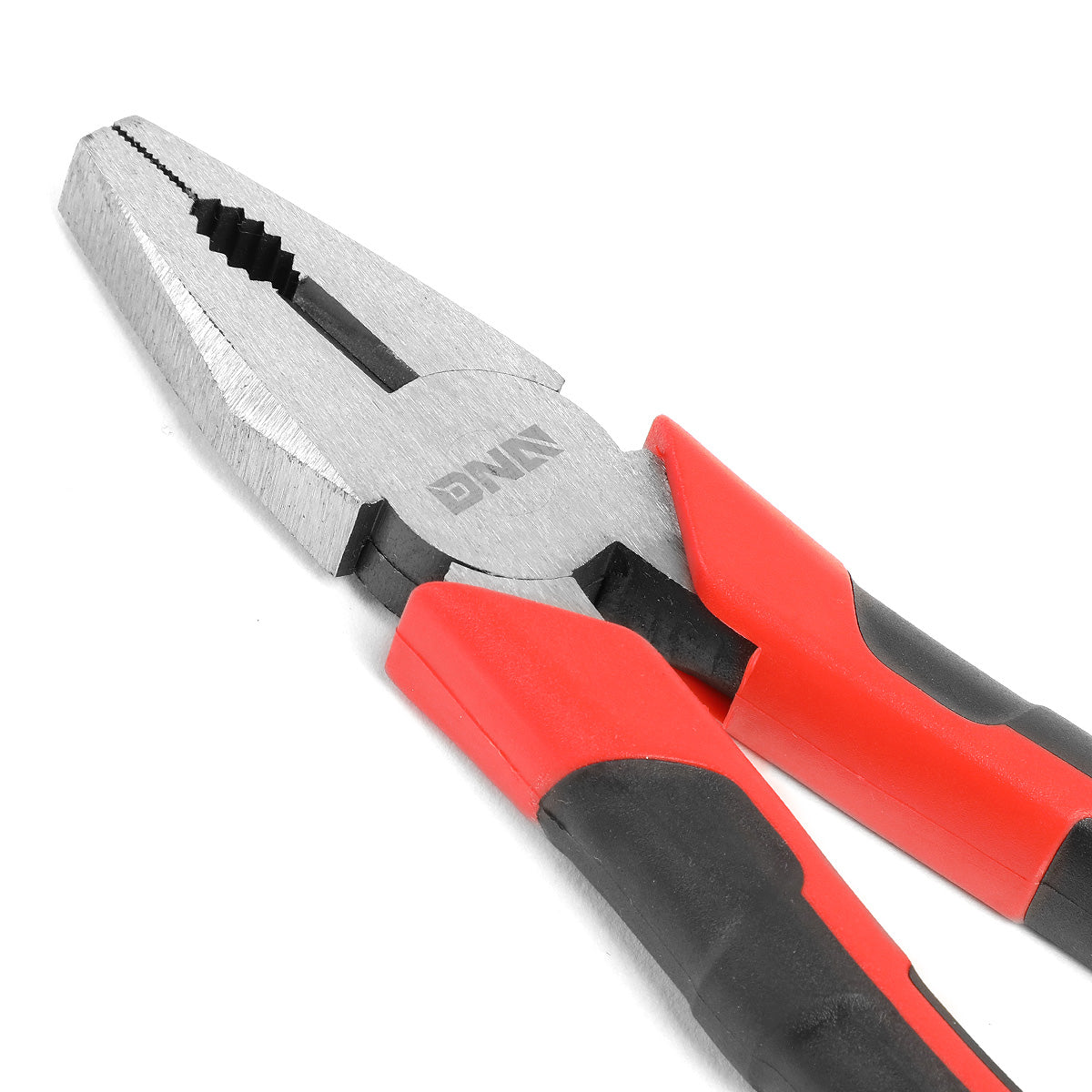 HERRAMIENTAS DNA LOGO - 1PC - 8" LINESMAN PLIER - 1" JAW OPENING - BLACK / RED RUBBER GRIP