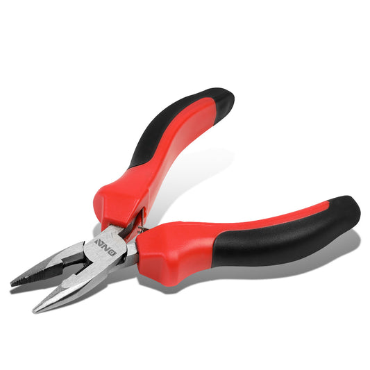 HERRAMIENTAS DNA LOGO - 1PC - 4-3/4" NEEDLE NOSE PLIER - 1/2" JAW OPENING - BLACK / RED RUBBER GRIP