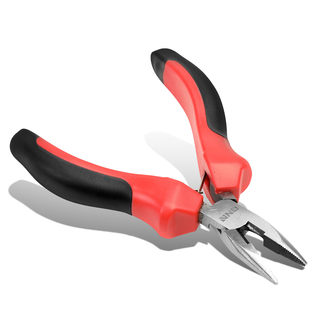 HERRAMIENTAS DNA LOGO - 1PC - 4-3/4" NEEDLE NOSE PLIER - 1/2" JAW OPENING - BLACK / RED RUBBER GRIP