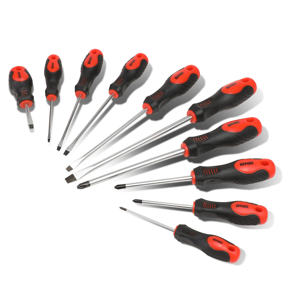 HERRAMIENTAS DNA LOGO - 10PCS - BLACK / RED RUBBER GRIP