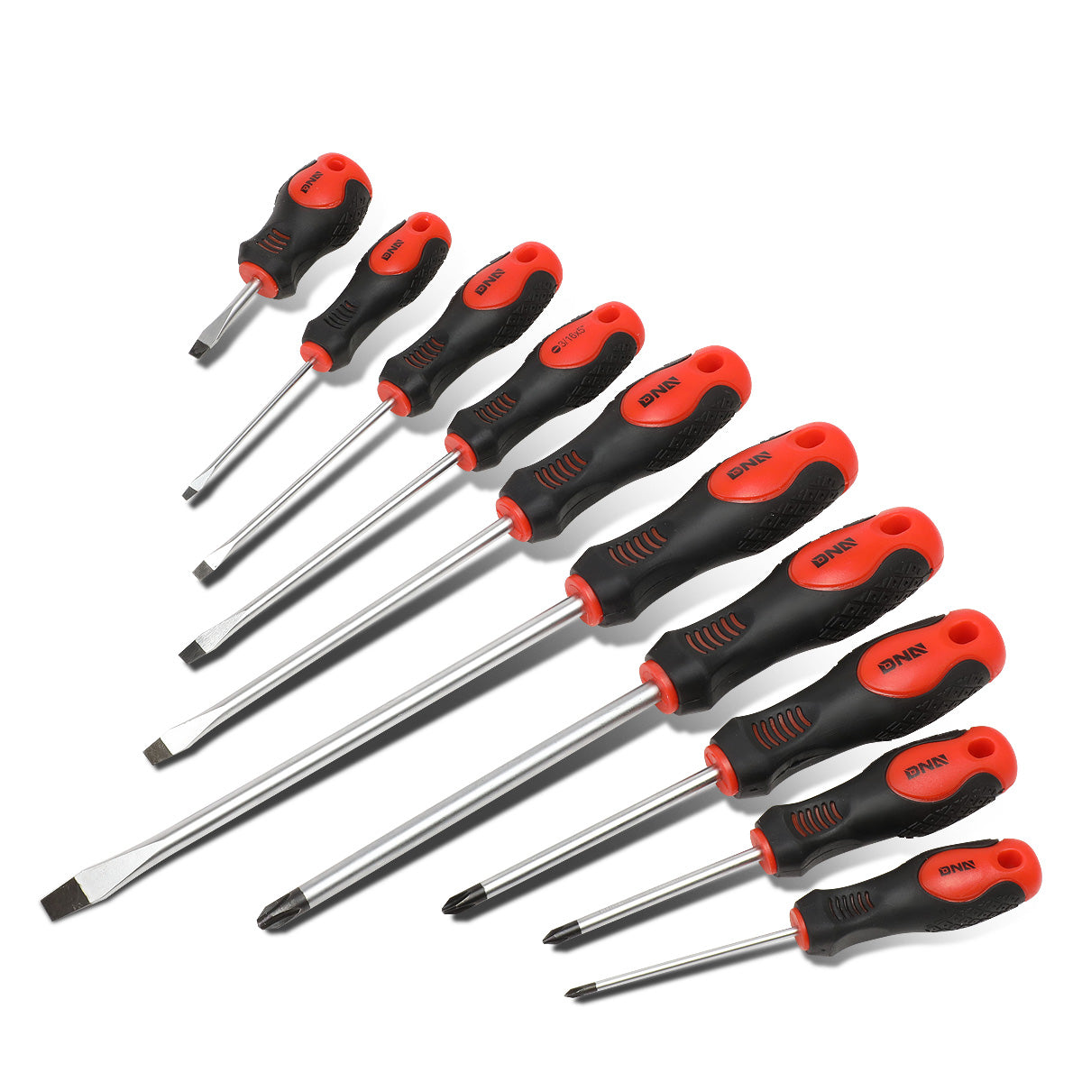 HERRAMIENTAS DNA LOGO - 10PCS - BLACK / RED RUBBER GRIP