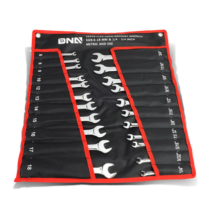 HERRAMIENTAS DNA LOGO - 22PCS - W/ FOLDABLE HANGABLE POUCH - BLACK / RED