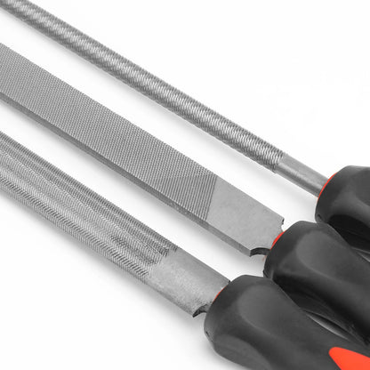 HERRAMIENTAS DNA LOGO - 9PCS - 12" LONG BASTARD FILES / 6" NEEDLE FILES - BLACK / RED