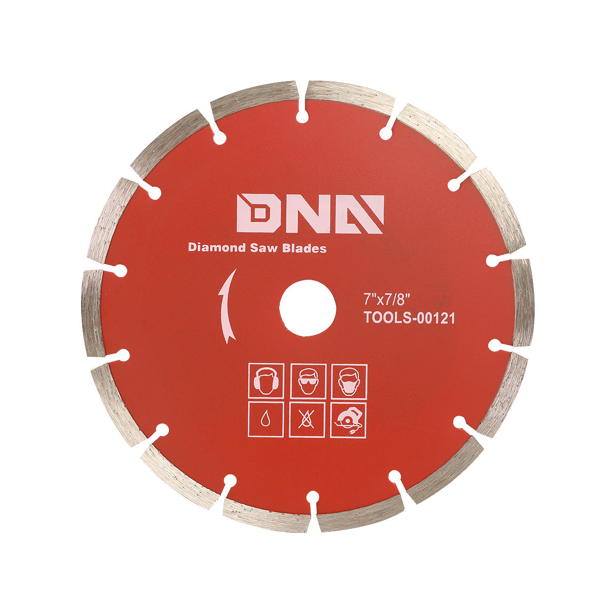 HERRAMIENTAS DNA LOGO - 0.064" THICK - 7" OD - 5/8"-7/8" ARBOR SIZE - METALLIC / RED
