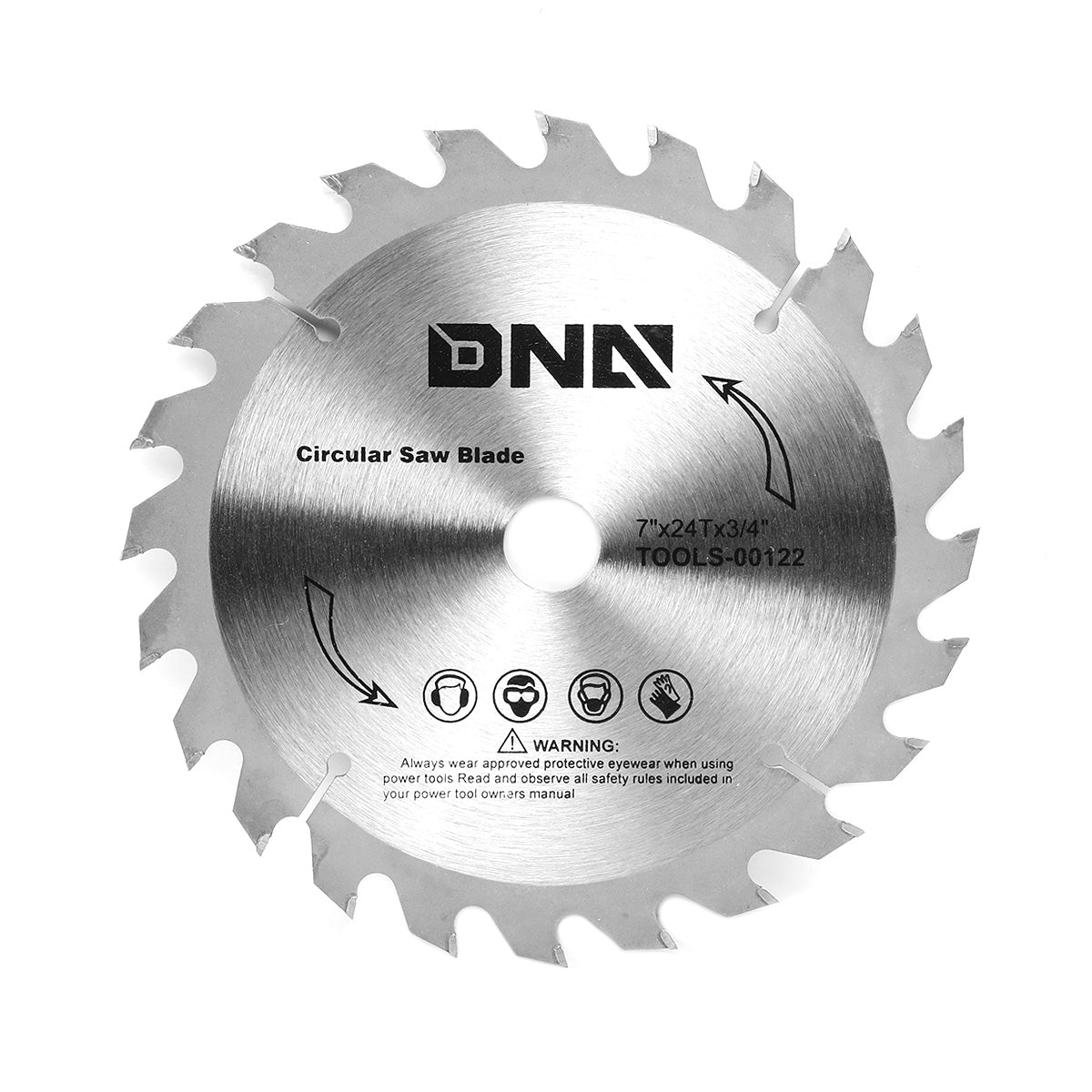 HERRAMIENTAS DNA LOGO - 0.064" THICK - 7" OD - 5/8"-7/8" ARBOR SIZE - 24 TOOTH - METALLIC