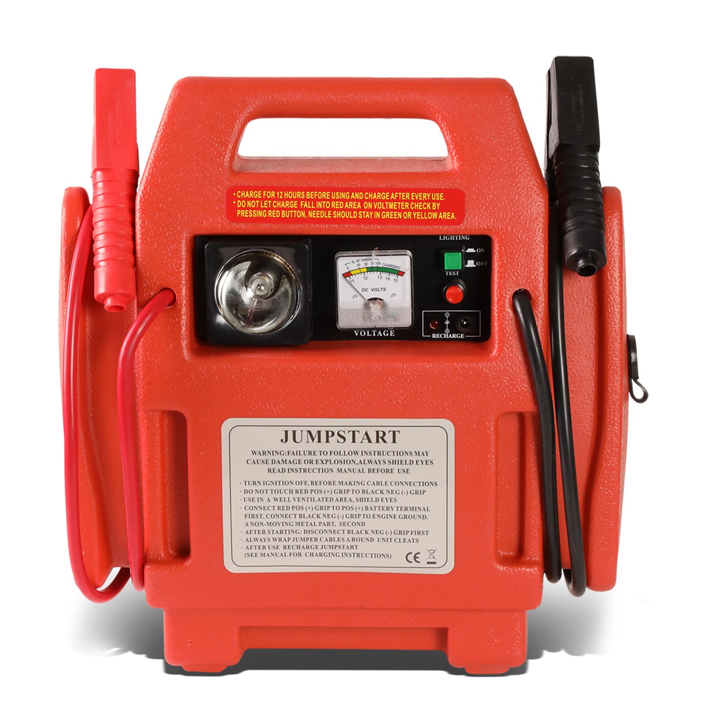 HERRAMIENTAS DNA LOGO - RECHARGEABLE - 12V - 300PSI AIR COMPRESSOR - W/ BUILT IN LIGHT - RED