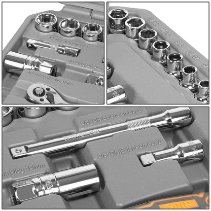 HERRAMIENTAS 26PCS - METALLIC / GRAY / ORANGE - CHROME VANADIUM STEEL / ABS PLASTIC / RUBBER