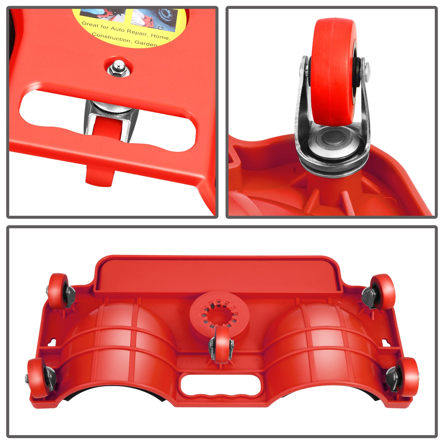 HERRAMIENTAS PLASTIC ROLLING KNEE BOARD RED