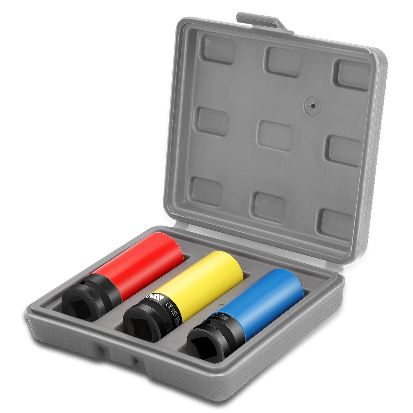 HERRAMIENTAS 3PC SOCKET DEEP IMPACT COLOR 1/2" DR