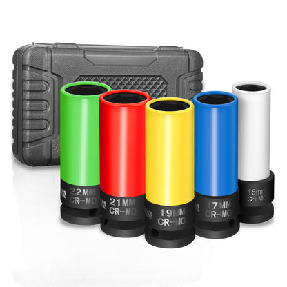 HERRAMIENTAS 5PC - SOCKET EXTENDED - DEEP IMPACT COLOR - 1/2" DR