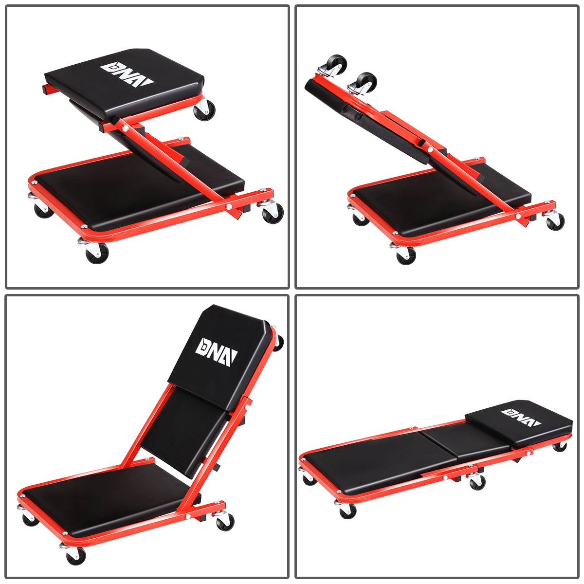 HERRAMIENTAS 36" 2 IN 1 CAR CREEPER AND SEAT - RED