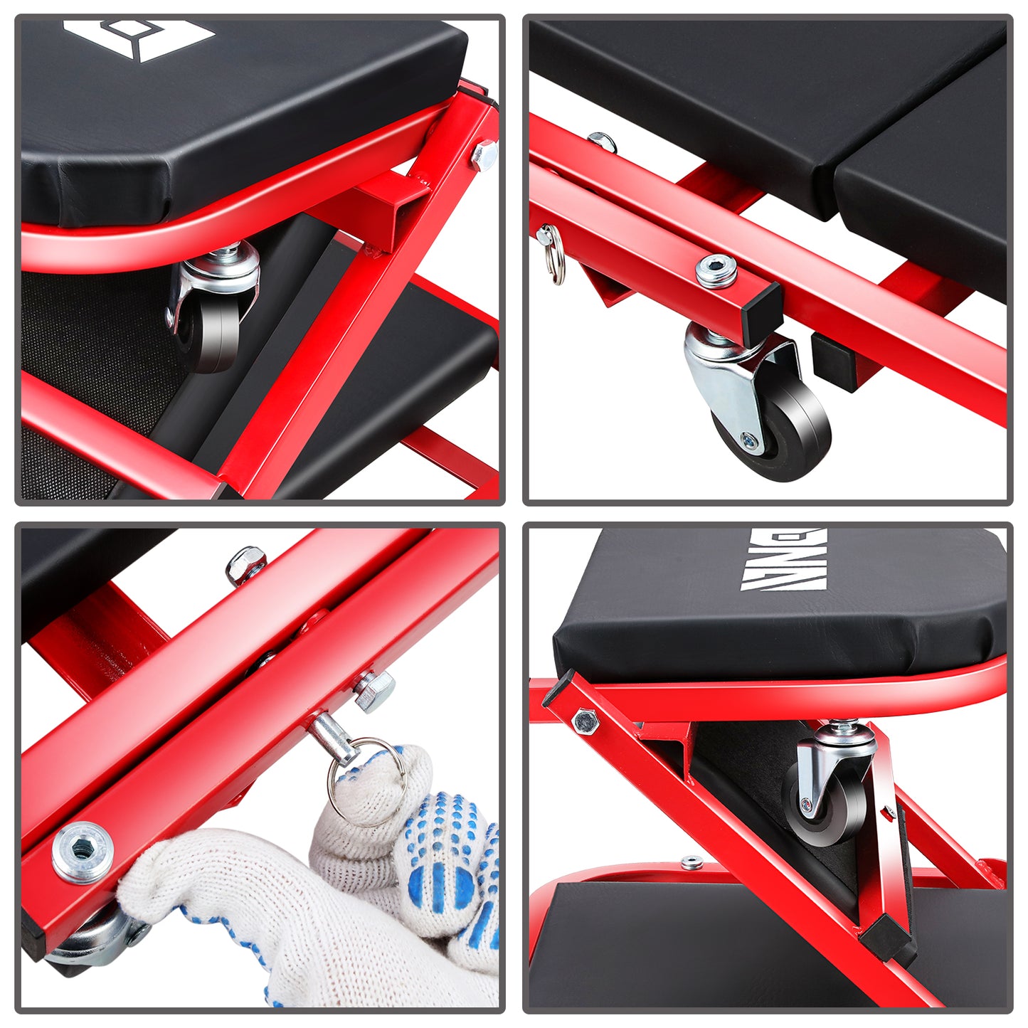 HERRAMIENTAS 40" 2 IN 1 CAR CREEPER AND SEAT - RED