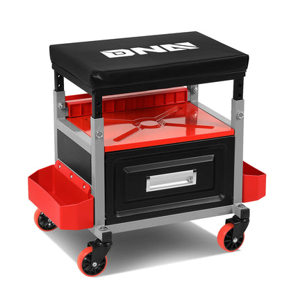 HERRAMIENTAS 17.5" H X 23.6" W X 15.8" D - HEIGHT ADJUSTABLE - 350LBS MAX - BLACK / RED