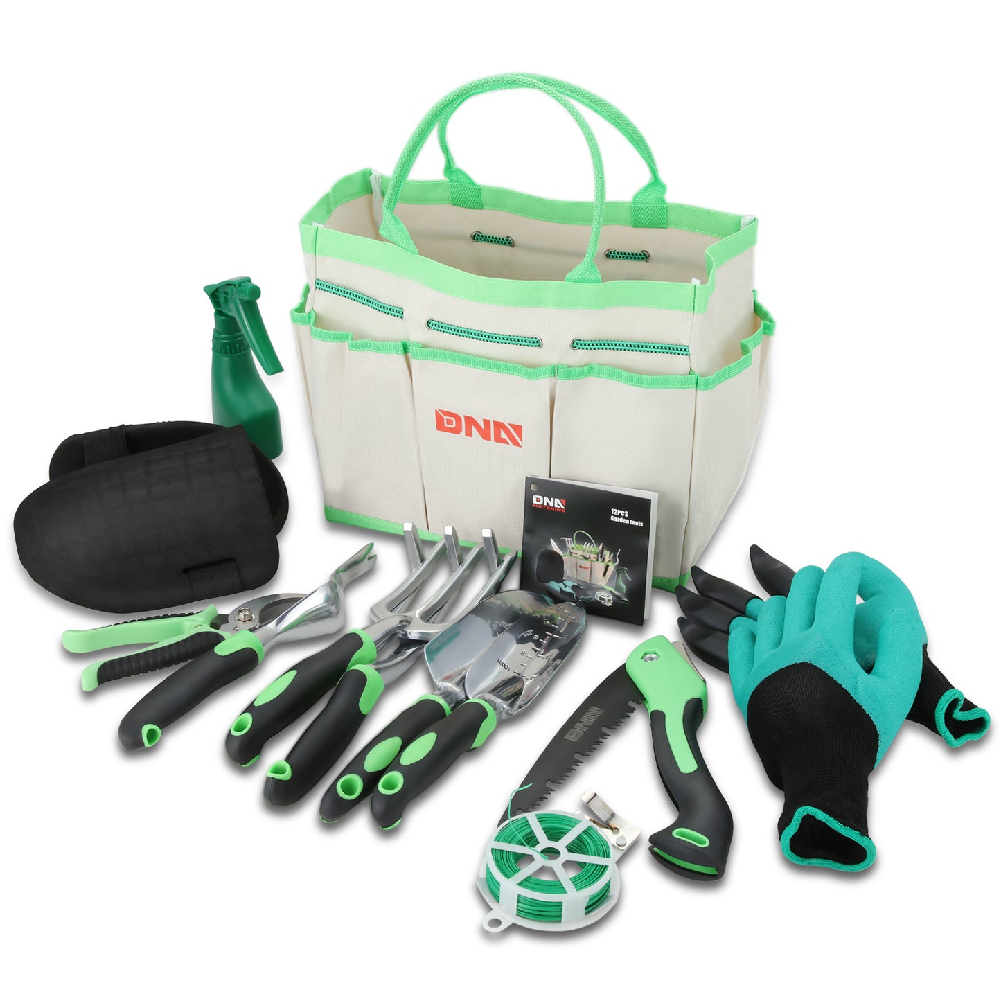 HERRAMIENTAS 12PCS GARDEN TOOLS SET - GREEEN