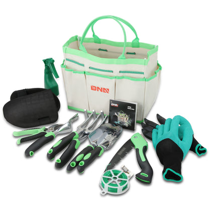HERRAMIENTAS 12PCS GARDEN TOOLS SET - GREEEN