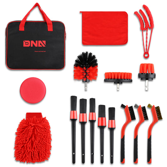 HERRAMIENTAS 19PCS - CAR BRUSH SET - RED