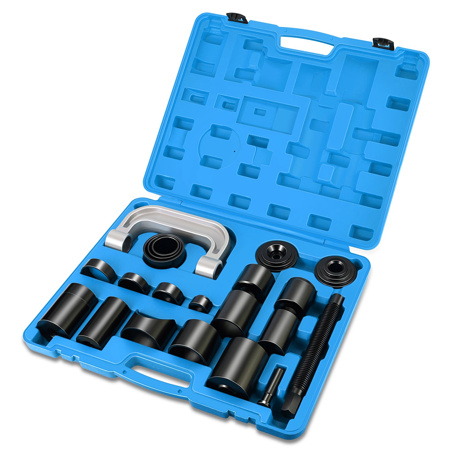 HERRAMIENTAS BALL JOINT SEPARATOR - 21PCS - 4*4 MASTER ADAPTOR REMOVAL SERVICE KIT COLOR BLUE - FORD DODGE 2-AND 4-WHEEL DRIVE PICKUPS - VANS AND SUVS FROM 1997 TO PRESENT