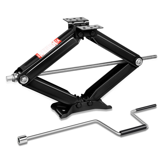 HERRAMIENTAS SCISSOR JACK KIT - 2PCS - 24" - 5000LBS - BLACK - FOR RV STABLIZING AND LEVELING PURPOSE ONLY, NEVER USE FOR LIFTING, CHANGING TIRES OR SUPPORTING WEIGHT OF ANY VEHICLES