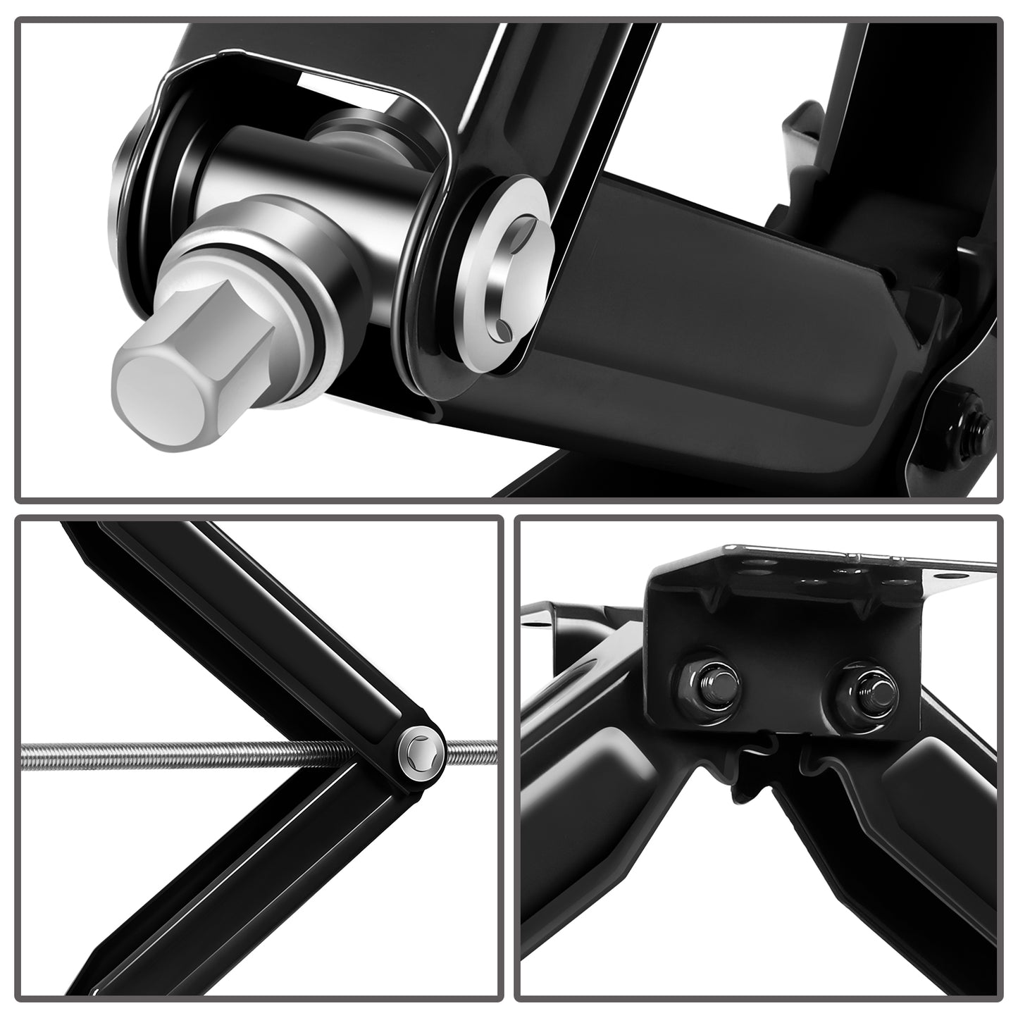 HERRAMIENTAS SCISSOR JACK KIT - 2PCS - 24" - 5000LBS - BLACK - FOR RV STABLIZING AND LEVELING PURPOSE ONLY, NEVER USE FOR LIFTING, CHANGING TIRES OR SUPPORTING WEIGHT OF ANY VEHICLES