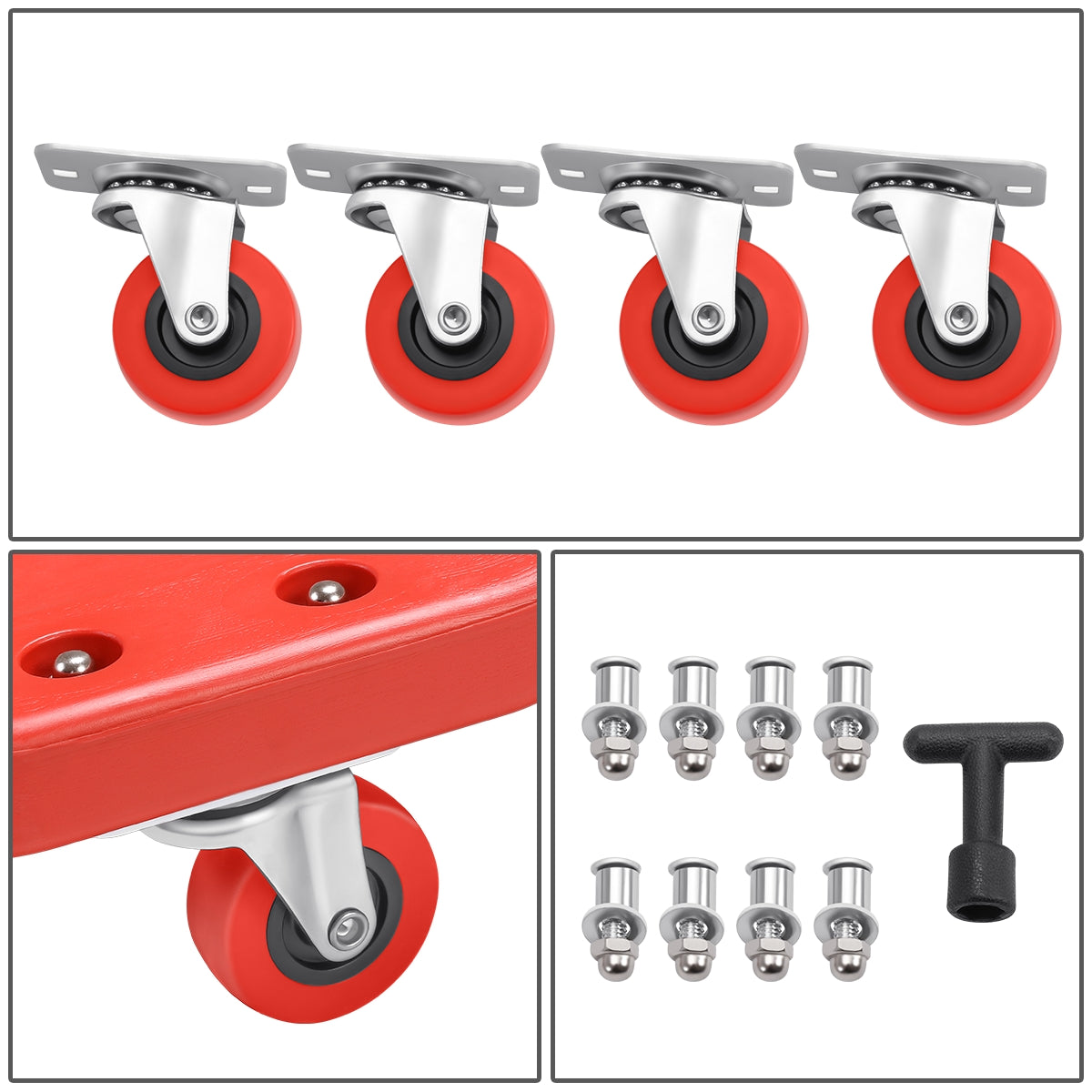 HERRAMIENTAS 38" - PLASTIC CREEPER - RED