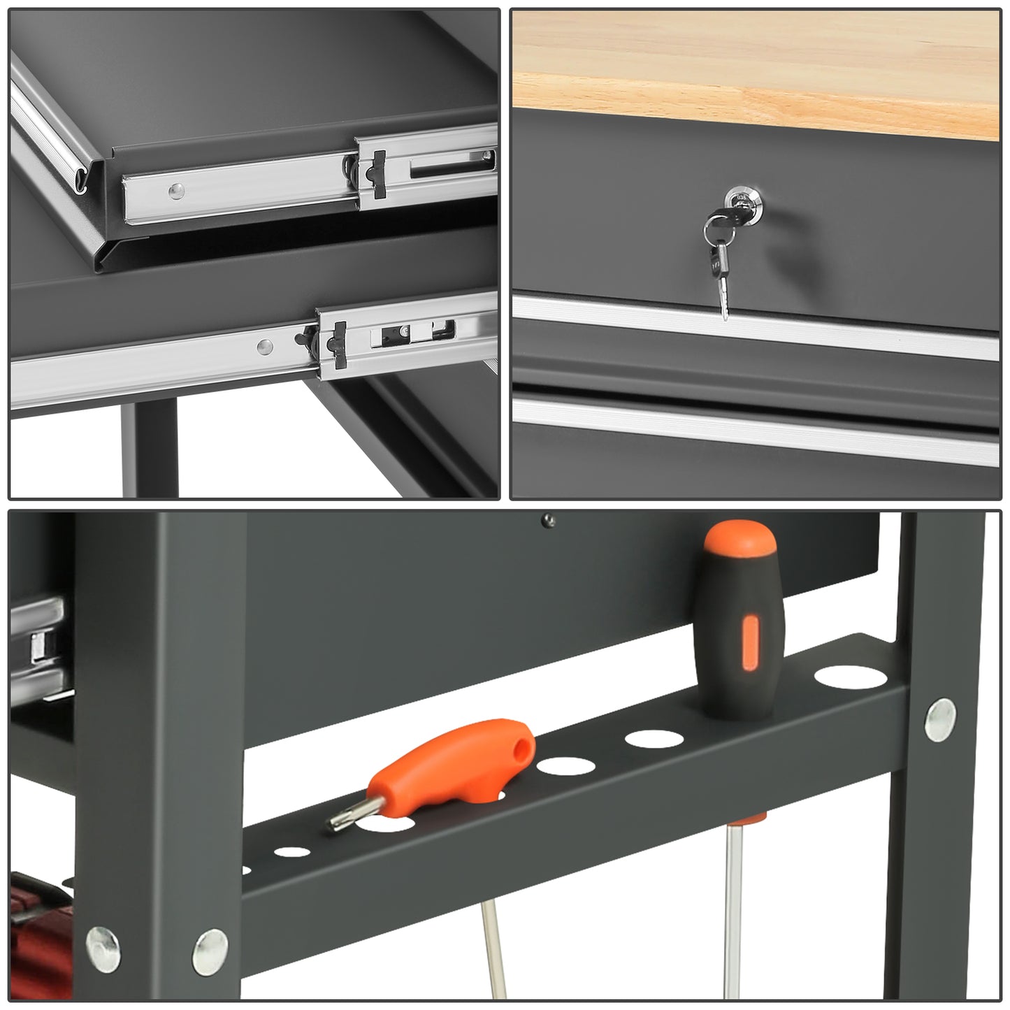 HERRAMIENTAS 3 DRAWERS WOOD - TOP ROLLER CABINET