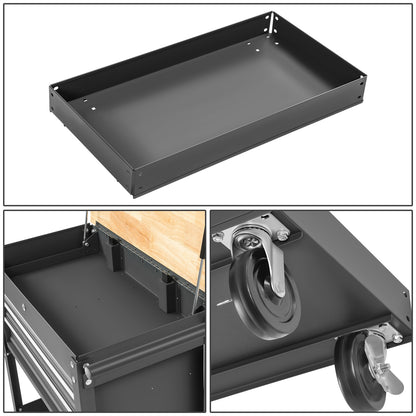 HERRAMIENTAS 3 DRAWERS WOOD - TOP ROLLER CABINET