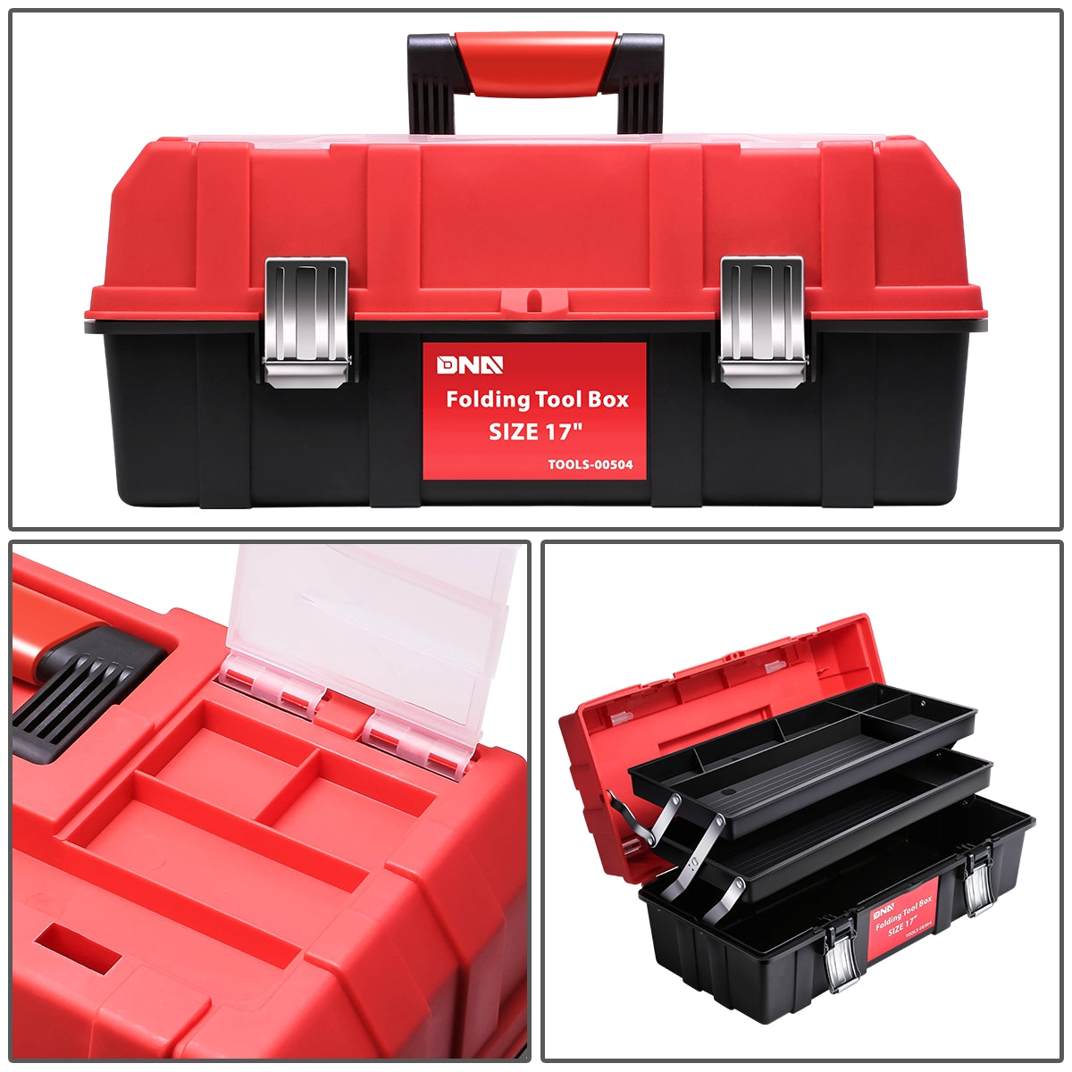 HERRAMIENTAS PLASTIC TOOL BOX - RED