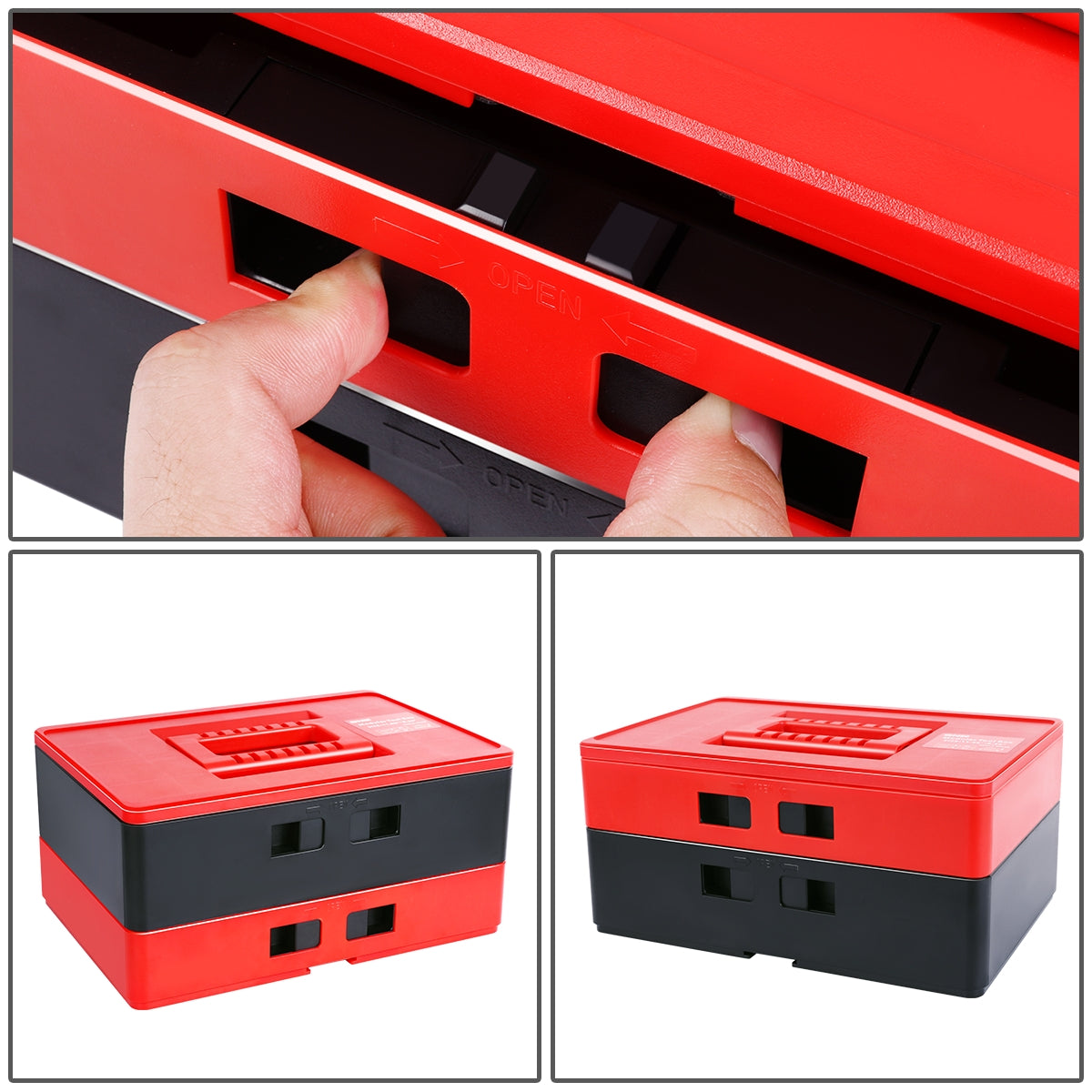 HERRAMIENTAS PLASTIC TOOL BOX - RED