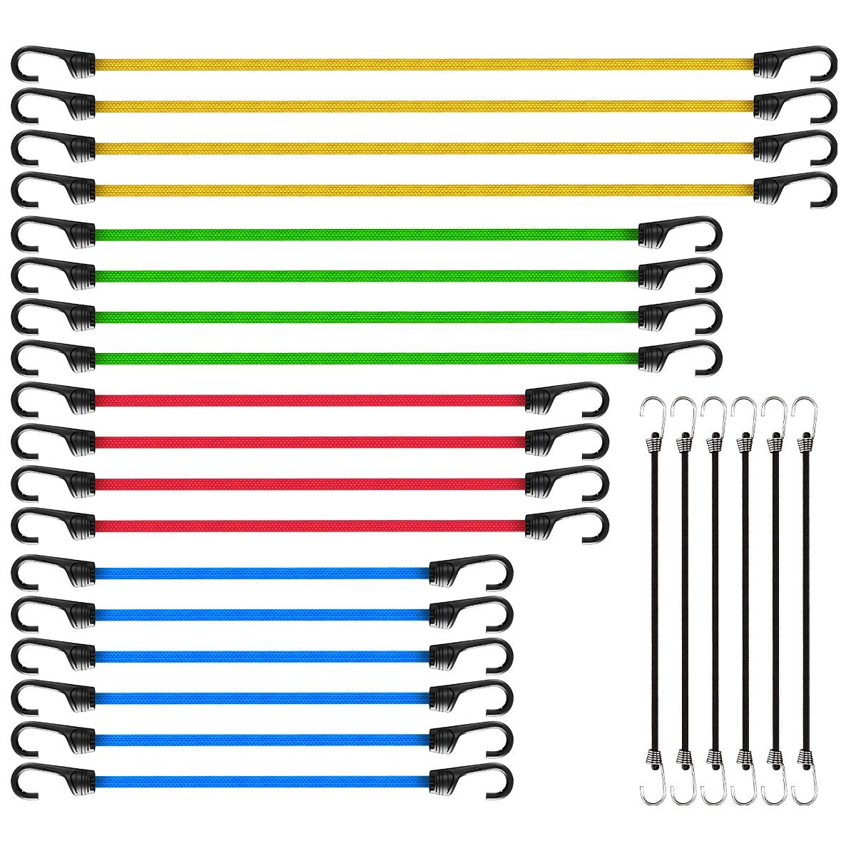 HERRAMIENTAS BUNGEE CORDS ASSORTED WITH ZIPPER BAG