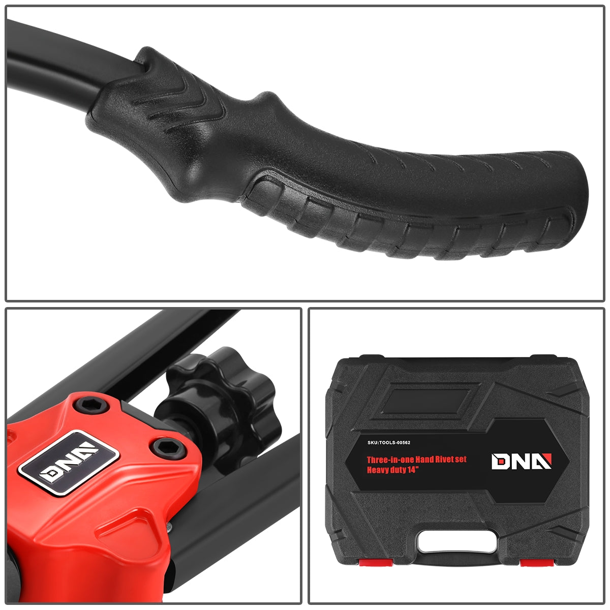 HERRAMIENTAS HAND RIVET SET - THREE-IN-ONE - HEAVY DUTY 14"