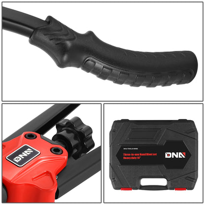 HERRAMIENTAS HAND RIVET SET - THREE-IN-ONE - HEAVY DUTY 14"