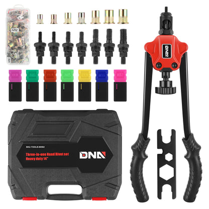 HERRAMIENTAS HAND RIVET SET - THREE-IN-ONE - HEAVY DUTY 14"